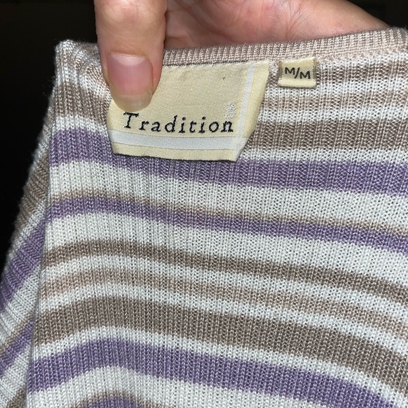 Multi-colour striped knitwear vintage top - Picture 4 of 9